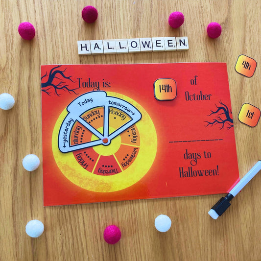 My First HALLOWEEN Calendar Printable for Kids, INSTANT DOWNLOAD PDF