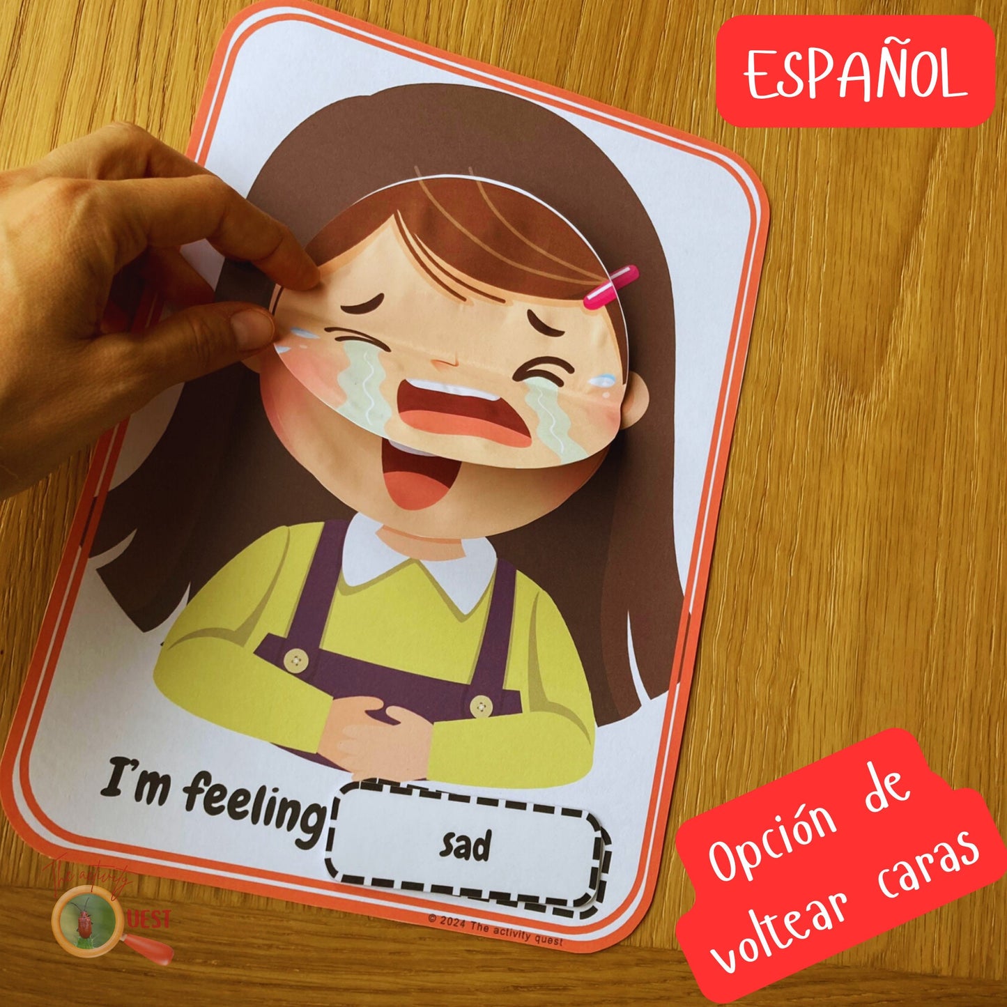 Girls/Boys Emotions Spanish Activity, Kids Feelings Matching Game, INSTANT DOWNLOAD PDF