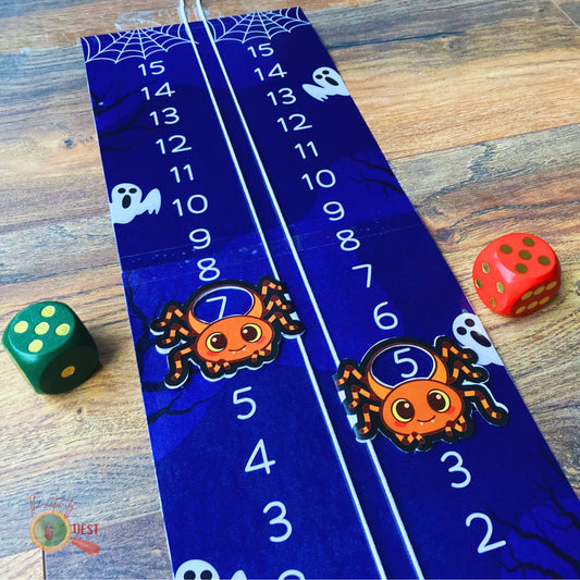 HALLOWEEN Spider Race Game Printable, INSTANT DOWNLOAD PDF