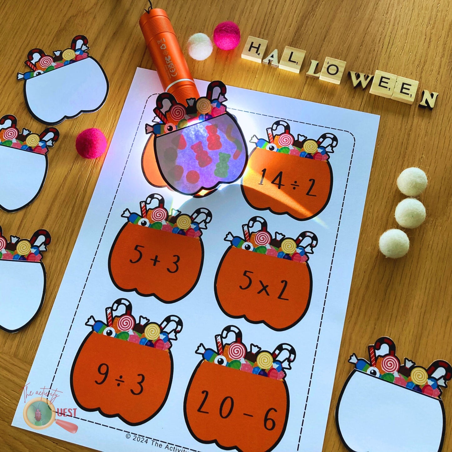 HALLOWEEN Pumpkin Math Printable Activity for Kids, INSTANT DOWNLOAD PDF