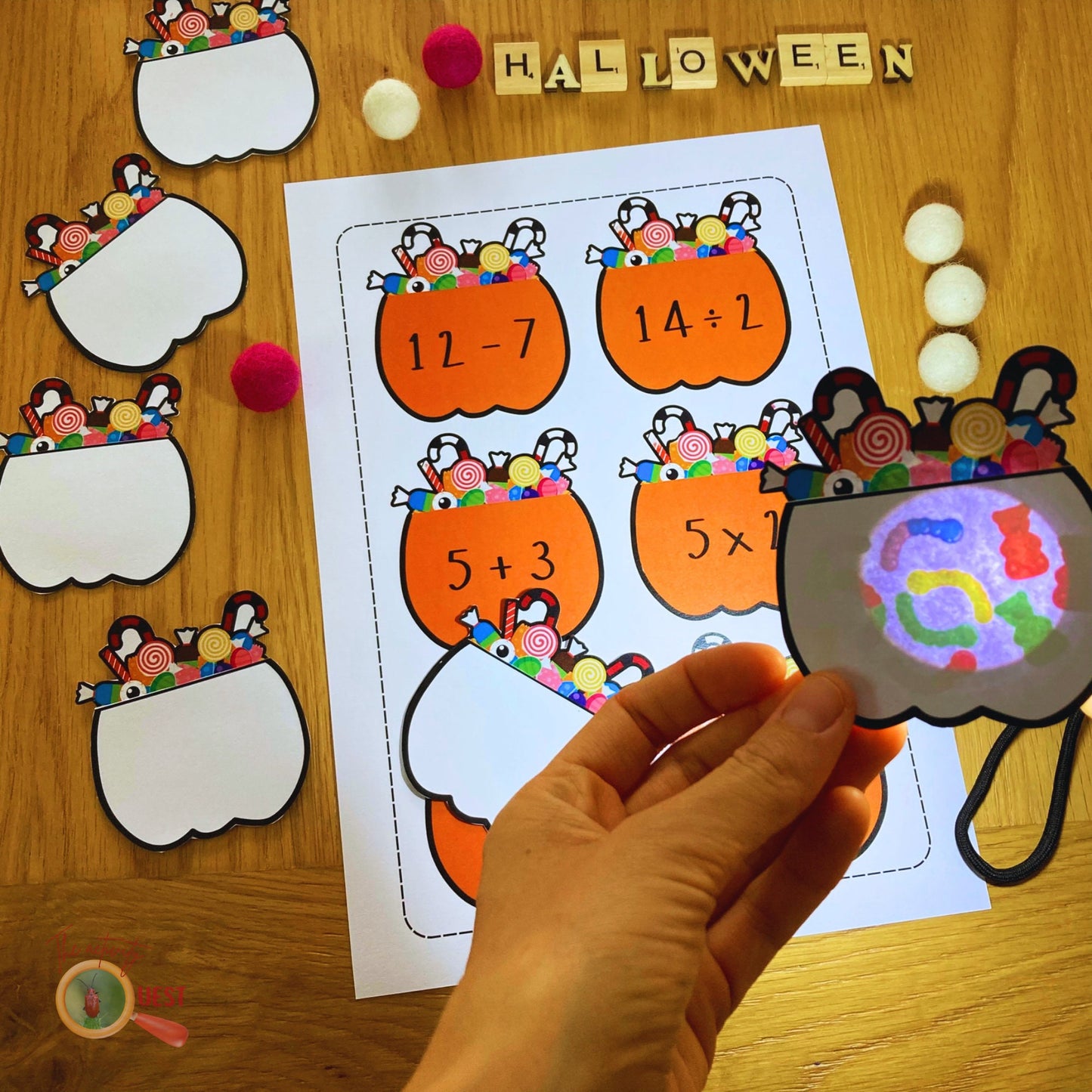 HALLOWEEN Pumpkin Math Printable Activity for Kids, INSTANT DOWNLOAD PDF