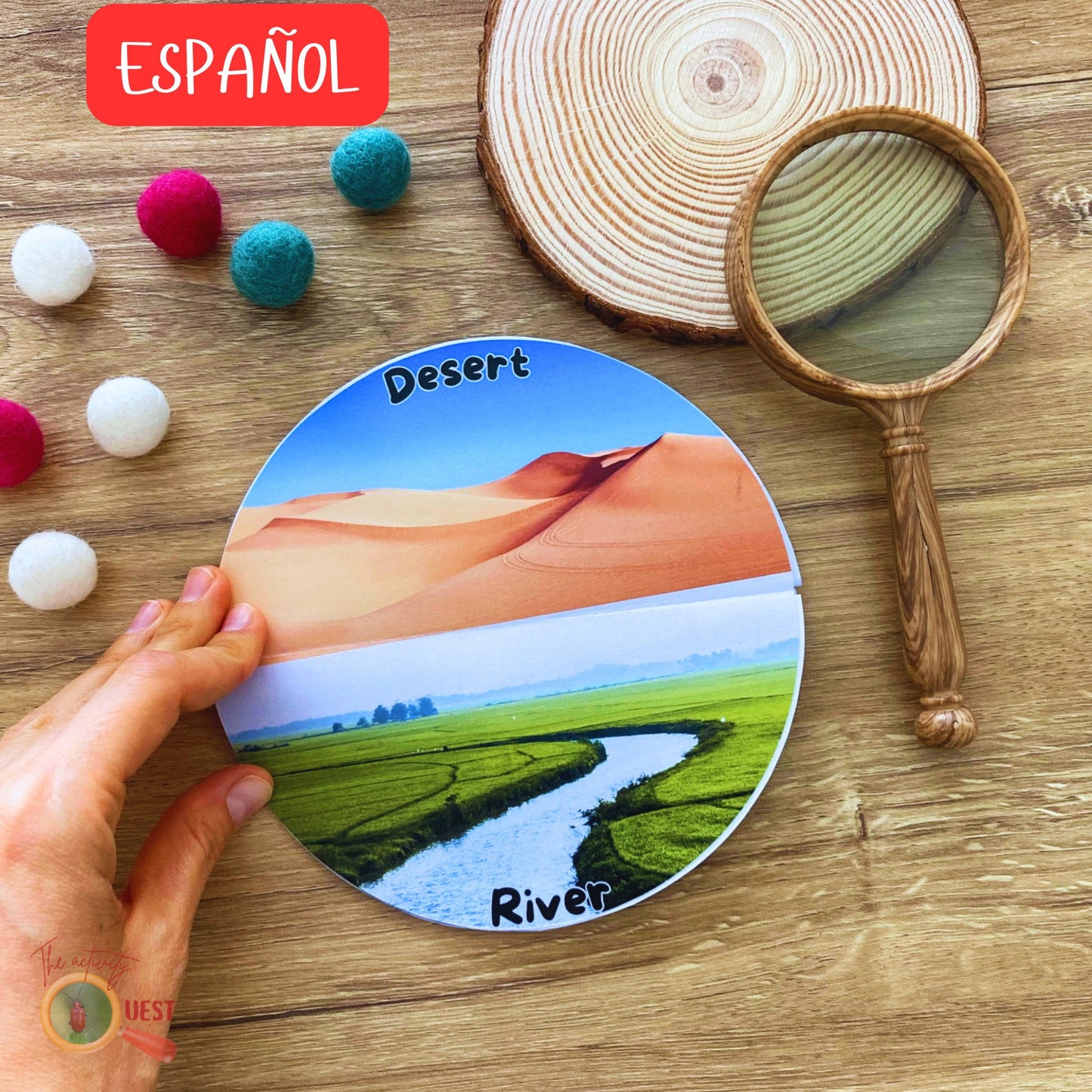 14 Types of Landforms Kids Printable Spanish Activity, Flip Book Land Recognition for Children, INSTANT DOWNLOAD PDF