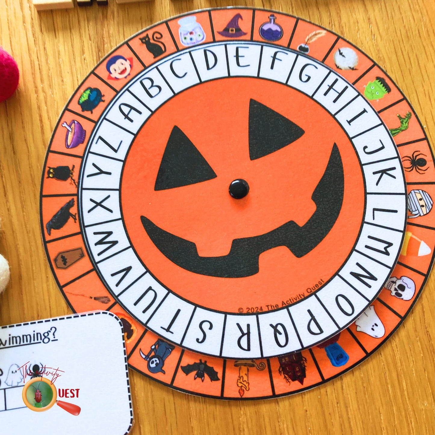 Halloween Secret Code Wheel Printable Game for Kids, Decoder Reveal Hidden Message Activity for Children, INSTANT DOWNLOAD PDF