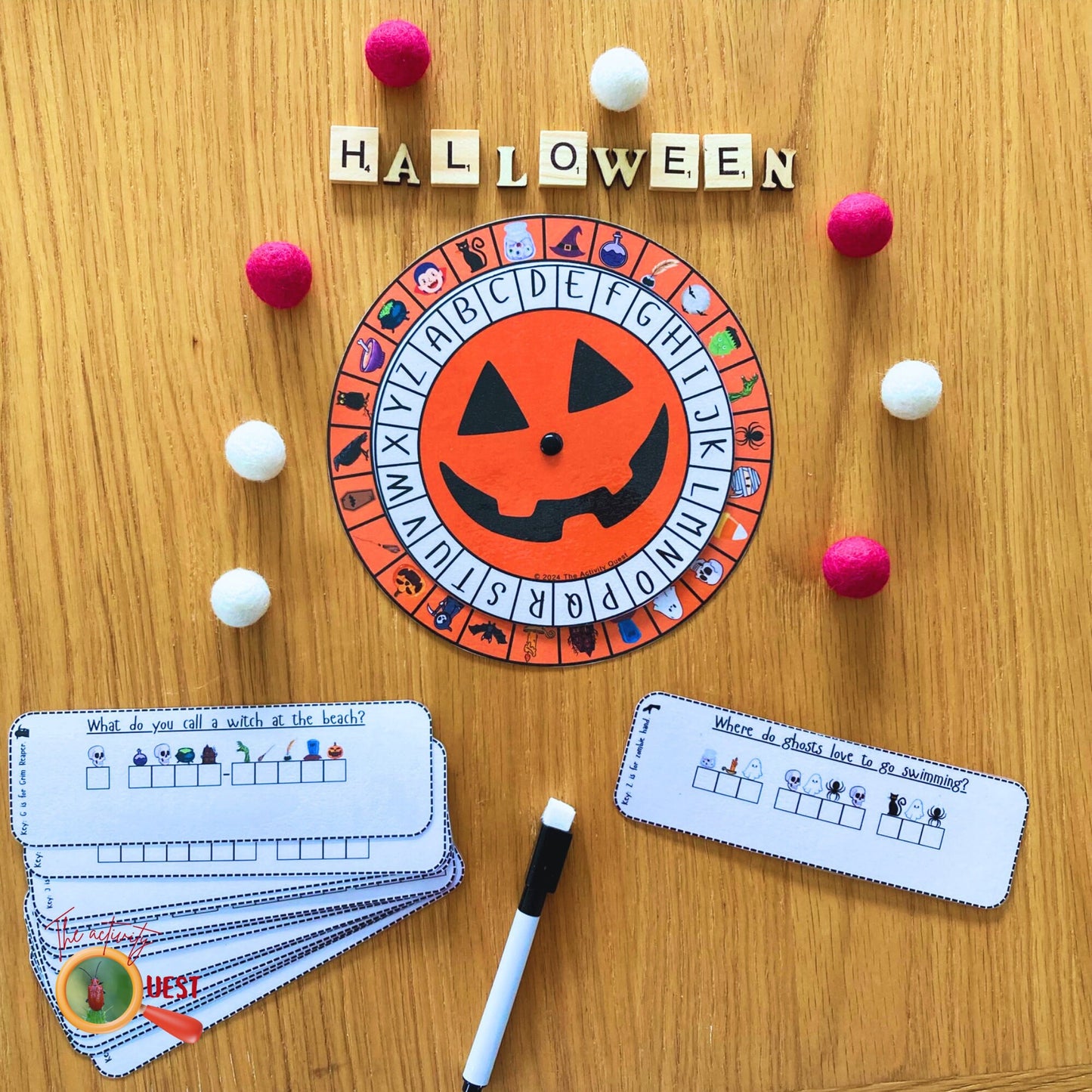 Halloween Secret Code Wheel Printable Game for Kids, Decoder Reveal Hidden Message Activity for Children, INSTANT DOWNLOAD PDF