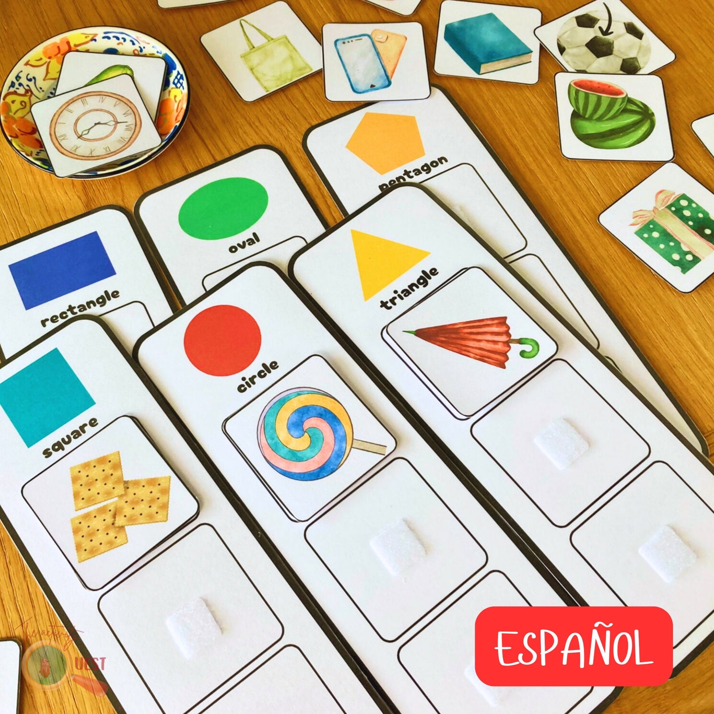 Spanish Shape Matching Learning Activity, Preschool Sorting Shapes, INSTANT DOWNLOAD PDF