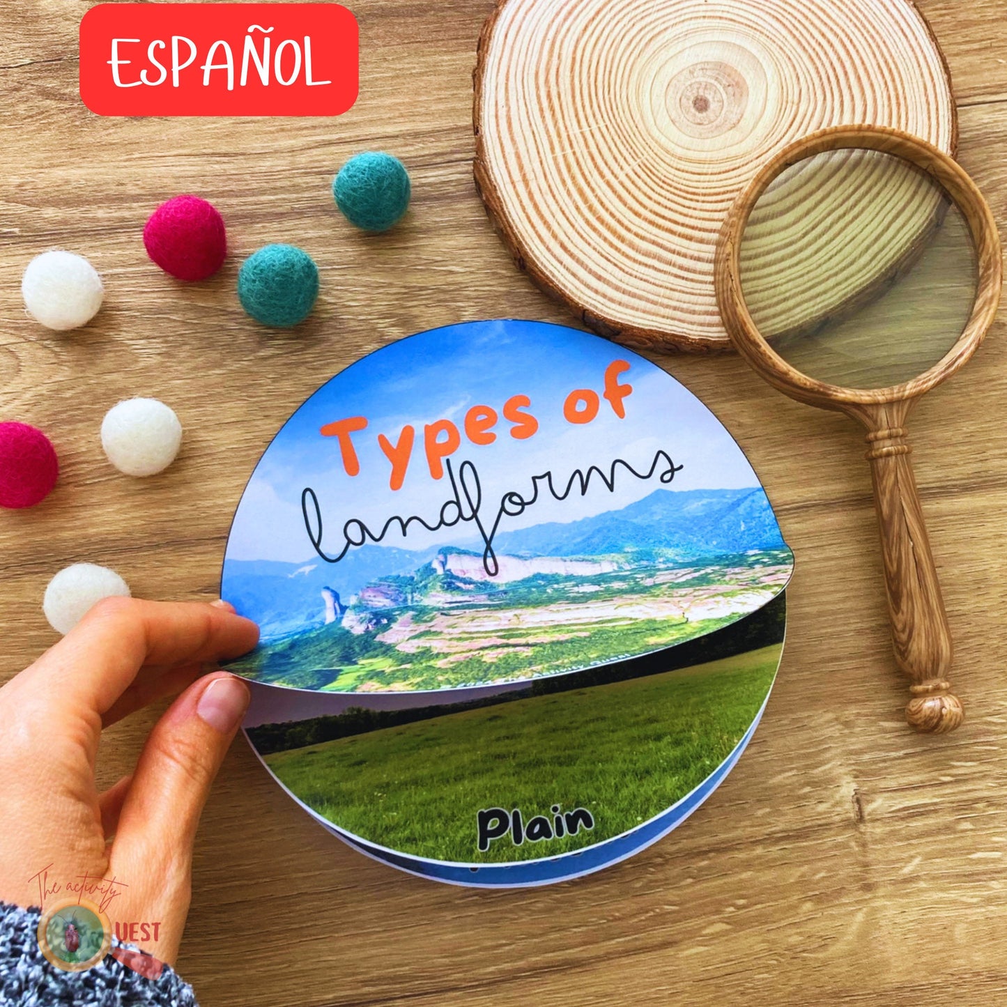 14 Types of Landforms Kids Printable Spanish Activity, Flip Book Land Recognition for Children, INSTANT DOWNLOAD PDF