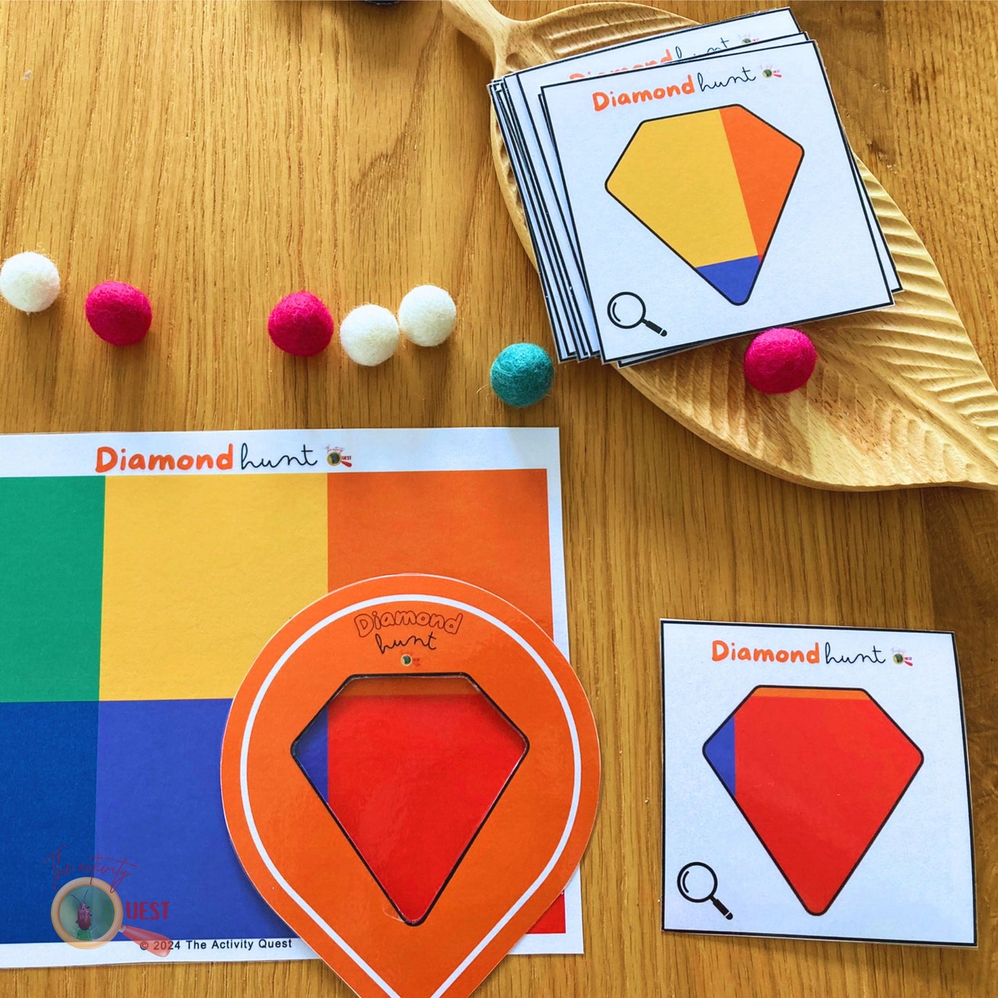 Diamond Hunt Printable Logic Activity for Children, Logical and Reasoning Thinking Game for Kids, INSTANT DOWNLOAD PDF