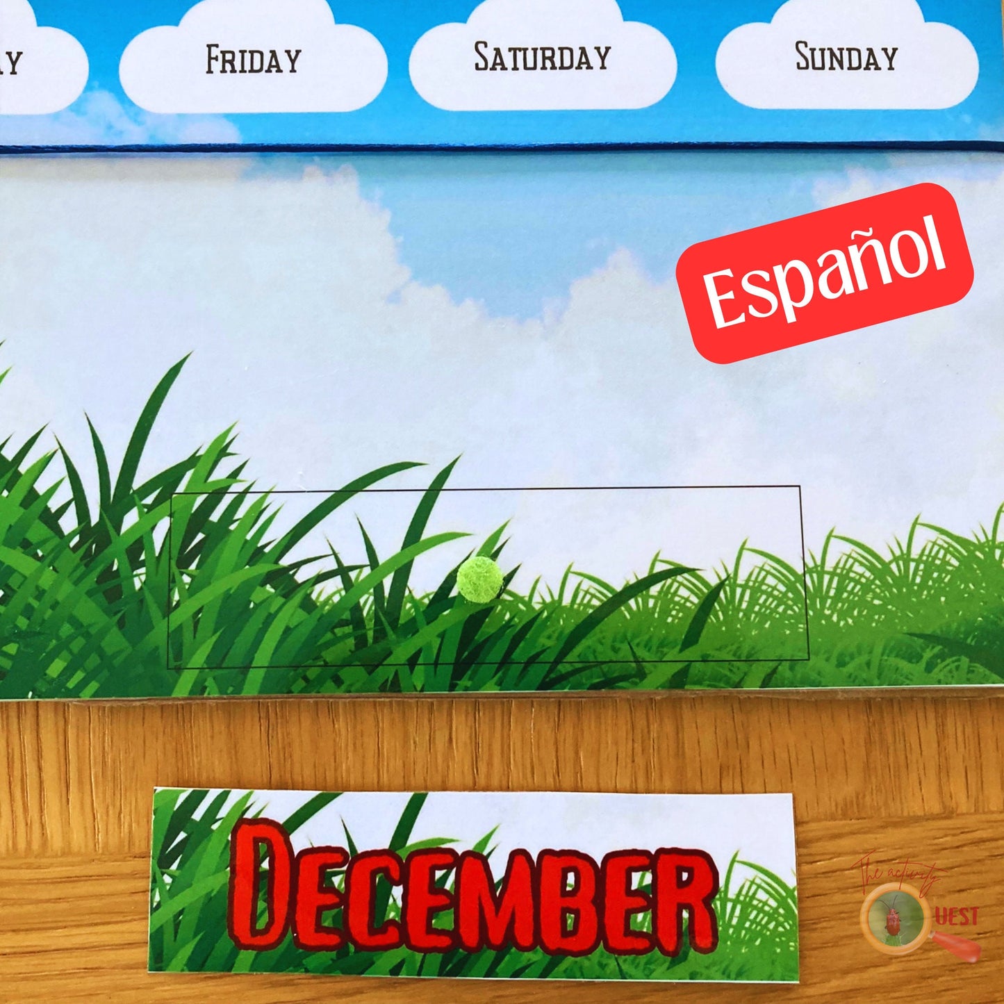 Airplane Spanish Perpetual Calendar Printable for Kids, Learn Day of the Week Dates and Months, INSTANT DOWNLOAD PDF