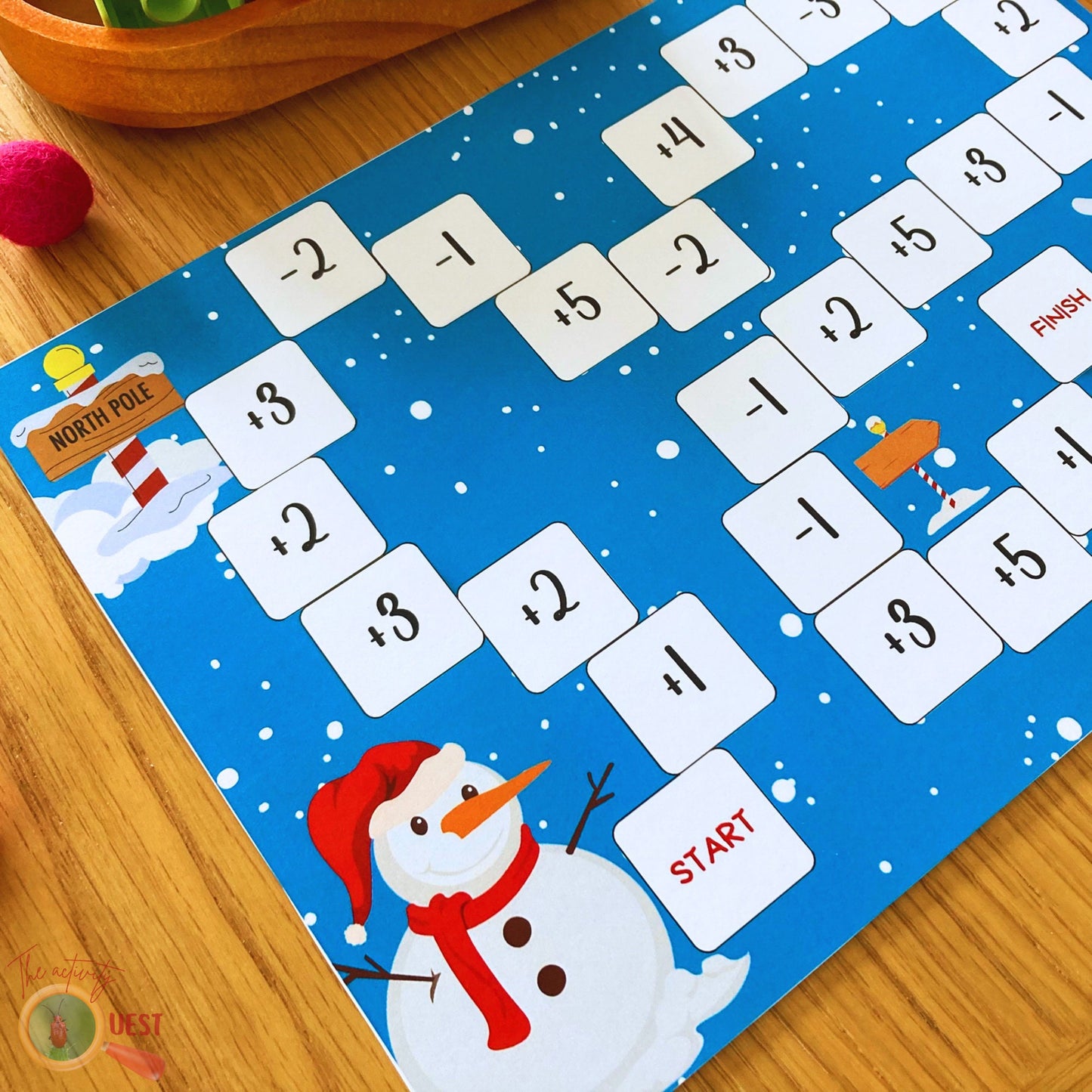 CHRISTMAS Building Blocks Printable Game, Addition and Subtraction Math Activity for Kids, INSTANT DOWNLOAD PDF