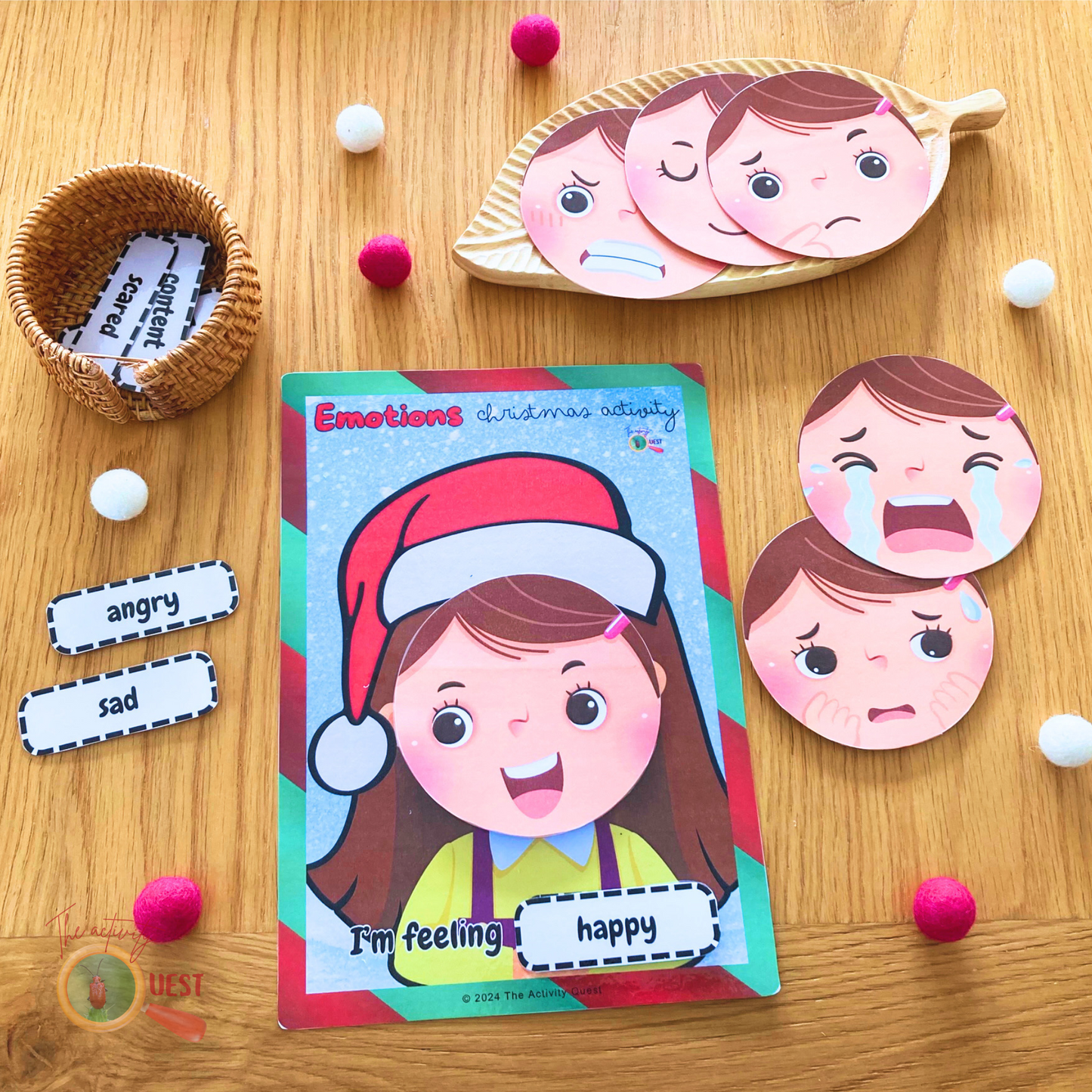 CHRISTMAS Girls/Boys Emotions Activity, Kids Feelings Matching Game, Preschool Homeschool, Social Emotional Learning Games, INSTANT DOWNLOAD PDF