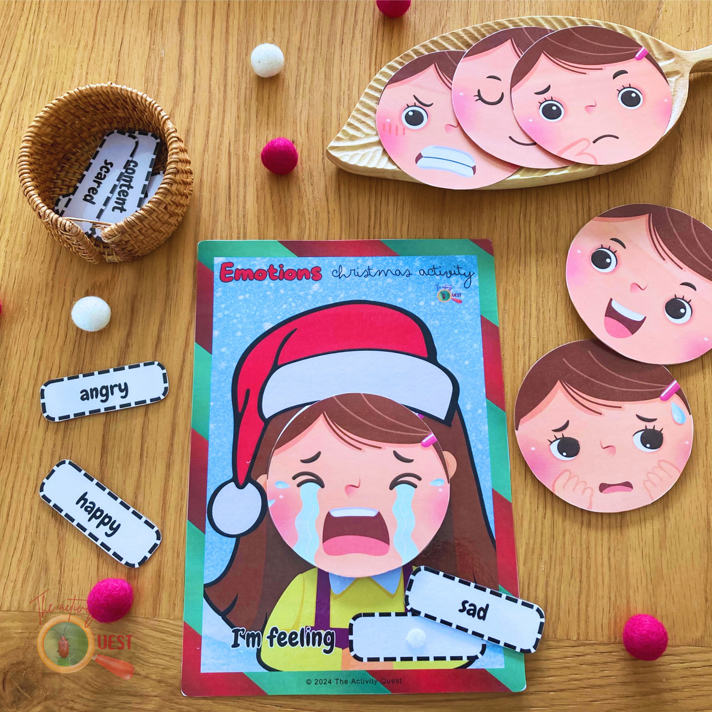 CHRISTMAS Girls/Boys Emotions Activity, Kids Feelings Matching Game, Preschool Homeschool, Social Emotional Learning Games, INSTANT DOWNLOAD PDF