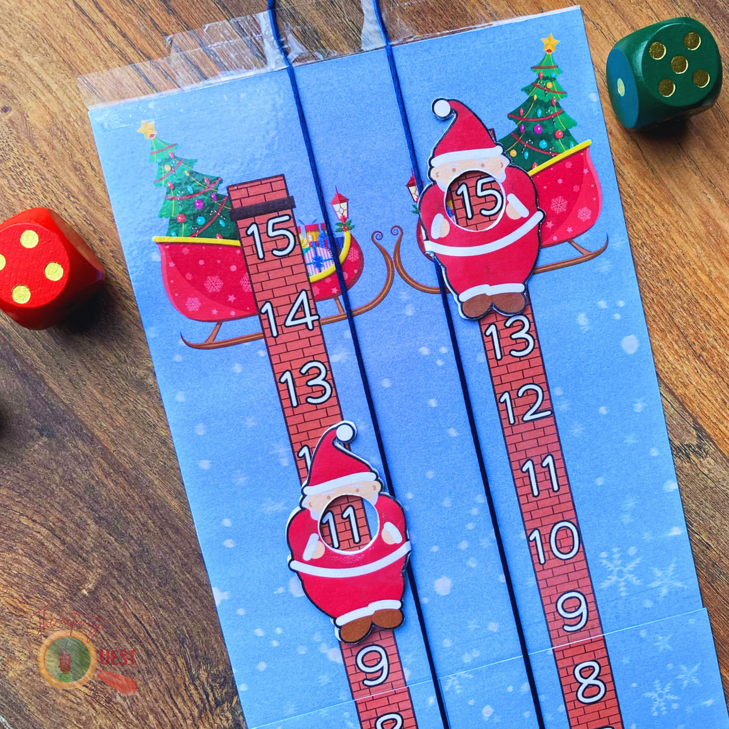 Santa Chimney Race Christmas Game for Toddlers, Early Math Skills for Children, Dice Holiday Activities, Addition Maths INSTANT DOWNLOAD PDF