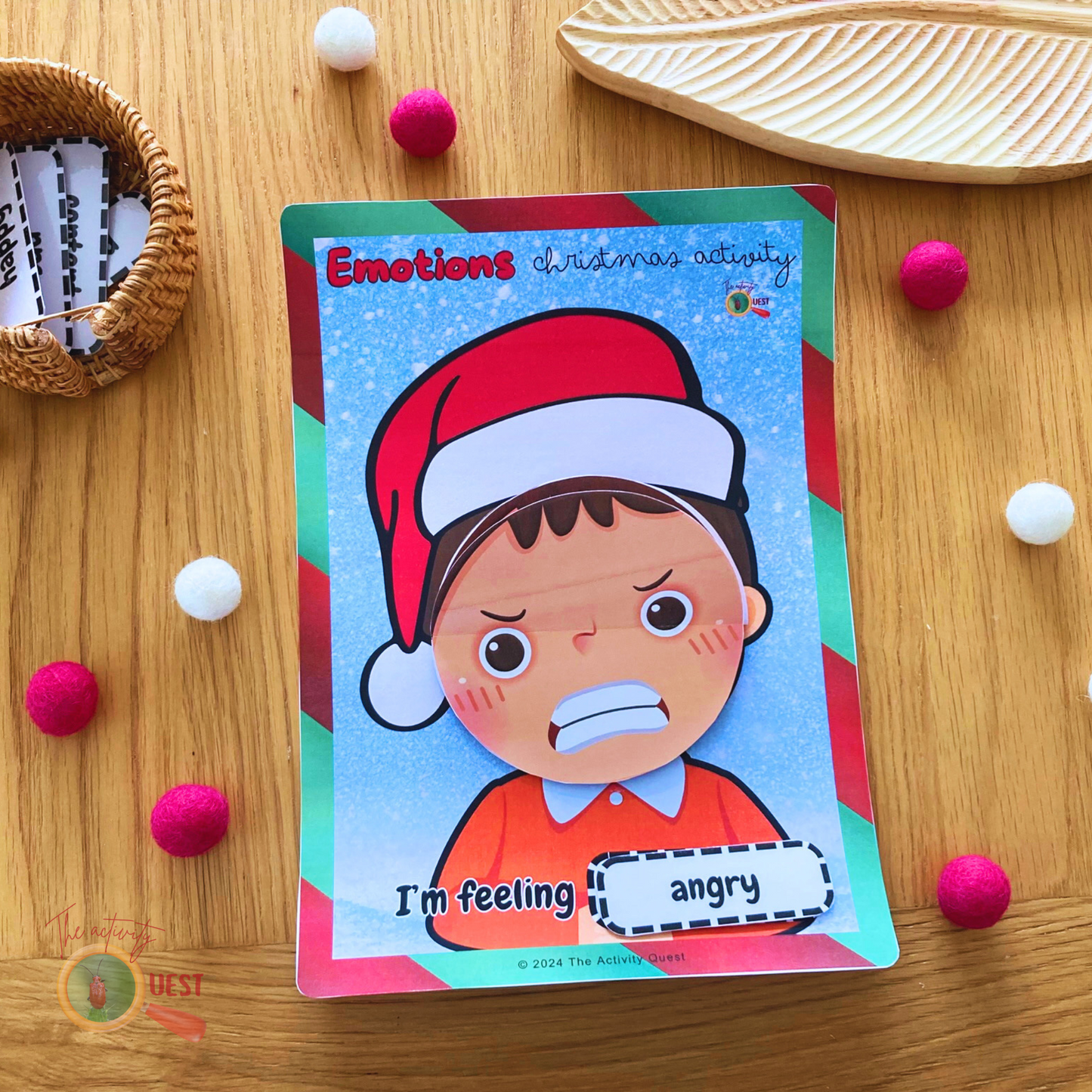 CHRISTMAS Girls/Boys Emotions Activity, Kids Feelings Matching Game, Preschool Homeschool, Social Emotional Learning Games, INSTANT DOWNLOAD PDF