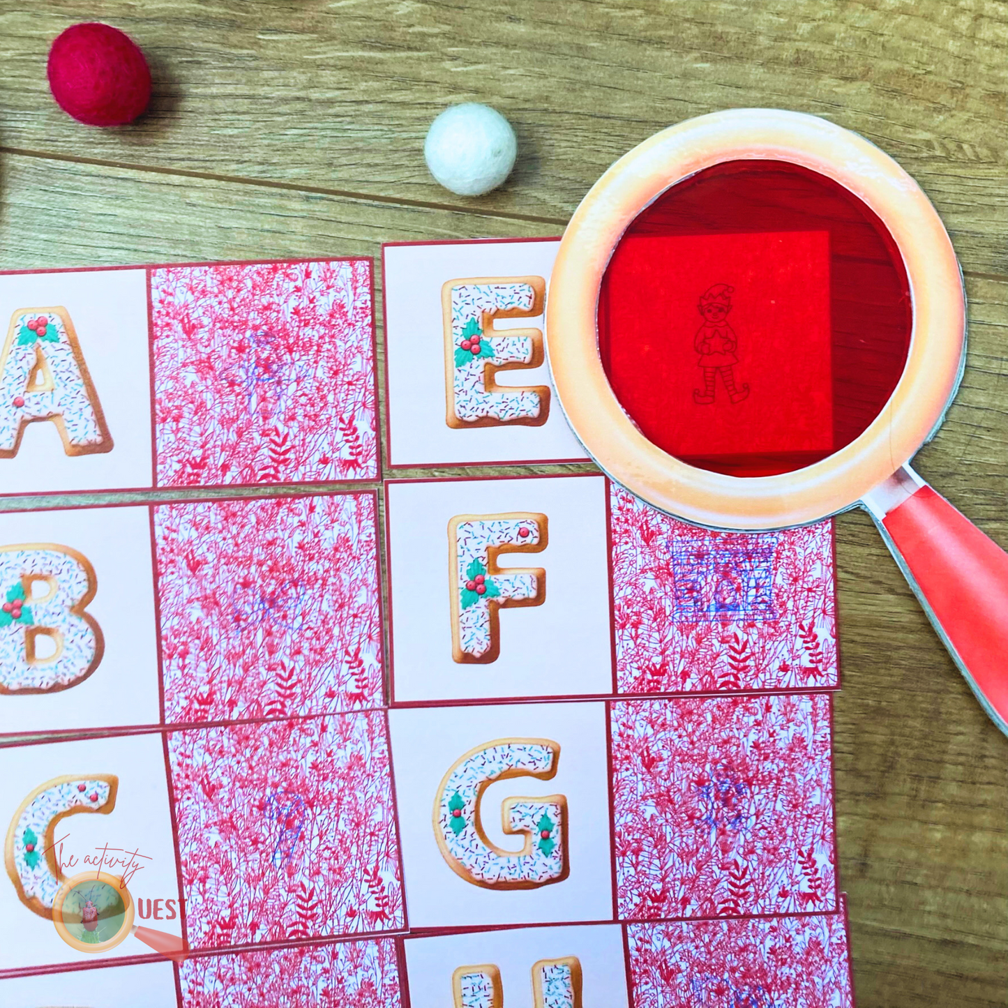 Christmas ABC Miniature and Secret Reveal Alphabet Matching Game Printable Activity for Kids, INSTANT DOWNLOAD pdf