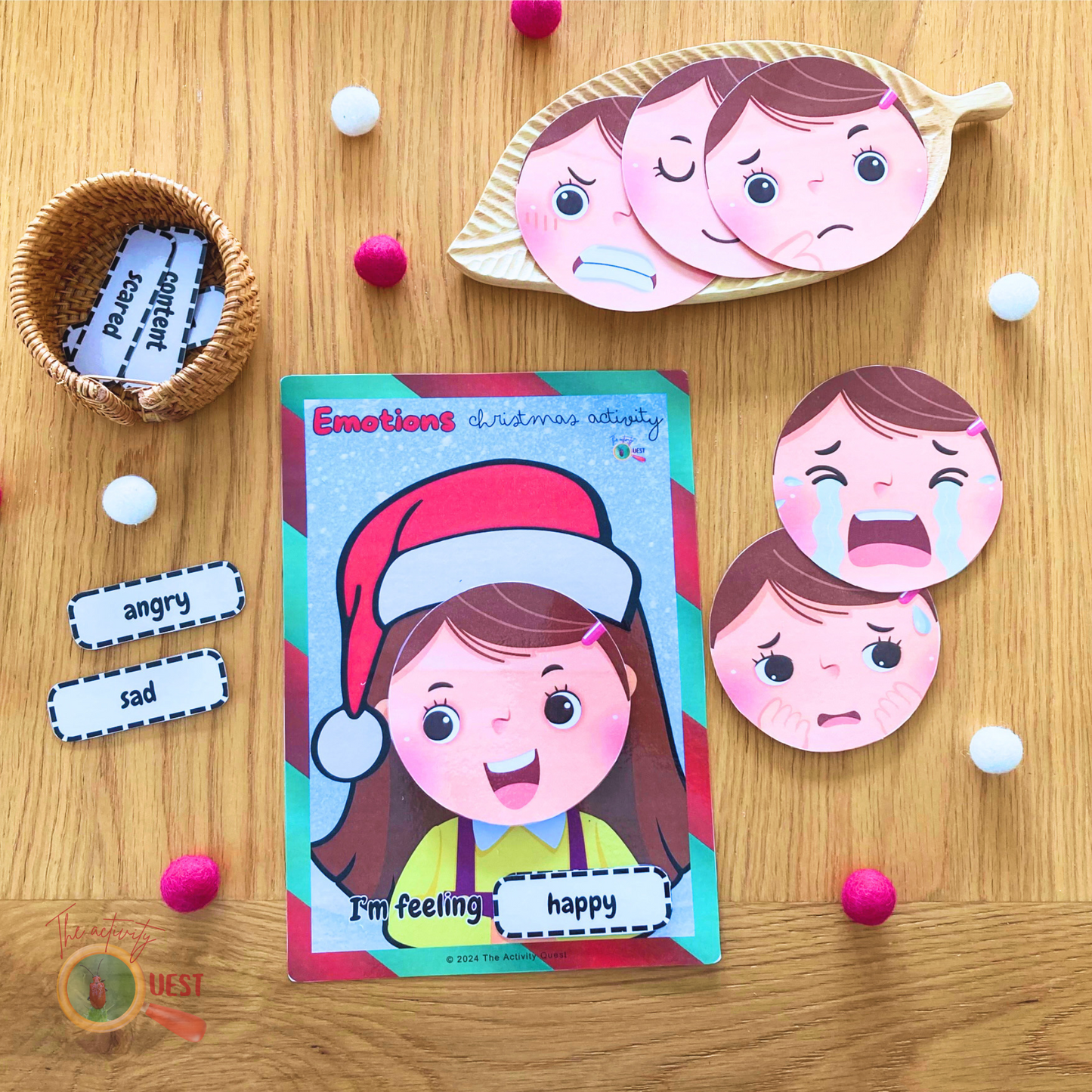 CHRISTMAS Girls/Boys Emotions Activity, Kids Feelings Matching Game, Preschool Homeschool, Social Emotional Learning Games, INSTANT DOWNLOAD PDF