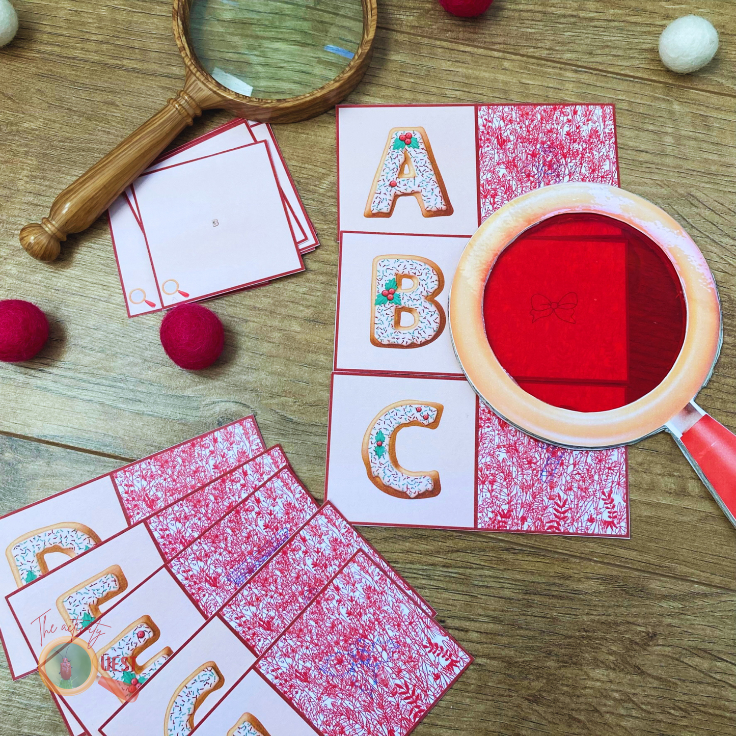 Christmas ABC Miniature and Secret Reveal Alphabet Matching Game Printable Activity for Kids, INSTANT DOWNLOAD pdf